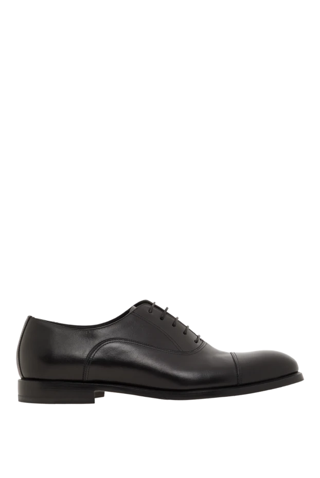 Чорні шкіряні оксфорди із захисним носком чоловічі - фото 1