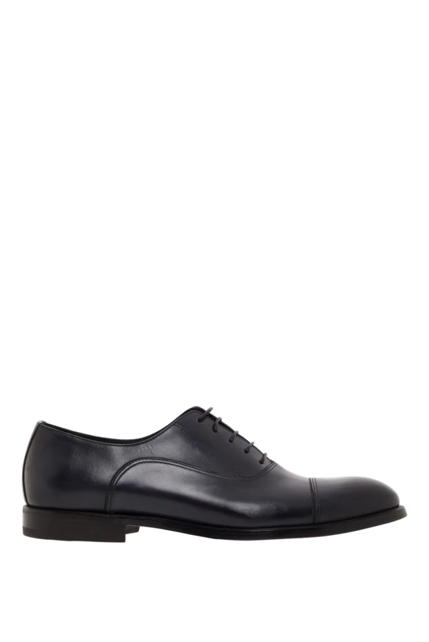 Синие кожаные оксфорды с защитным носком мужские - фото 1