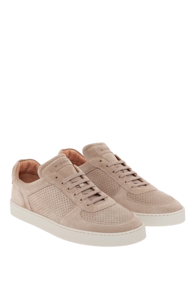 Barrett men's beige suede flex sneakers with perforations 186931 - photo 3