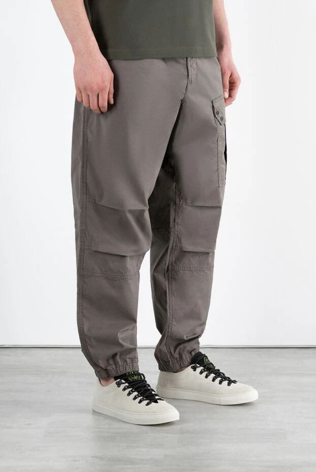 Stone Island мужские брюки коричневые с эластичным поясом 186959 - фото 3