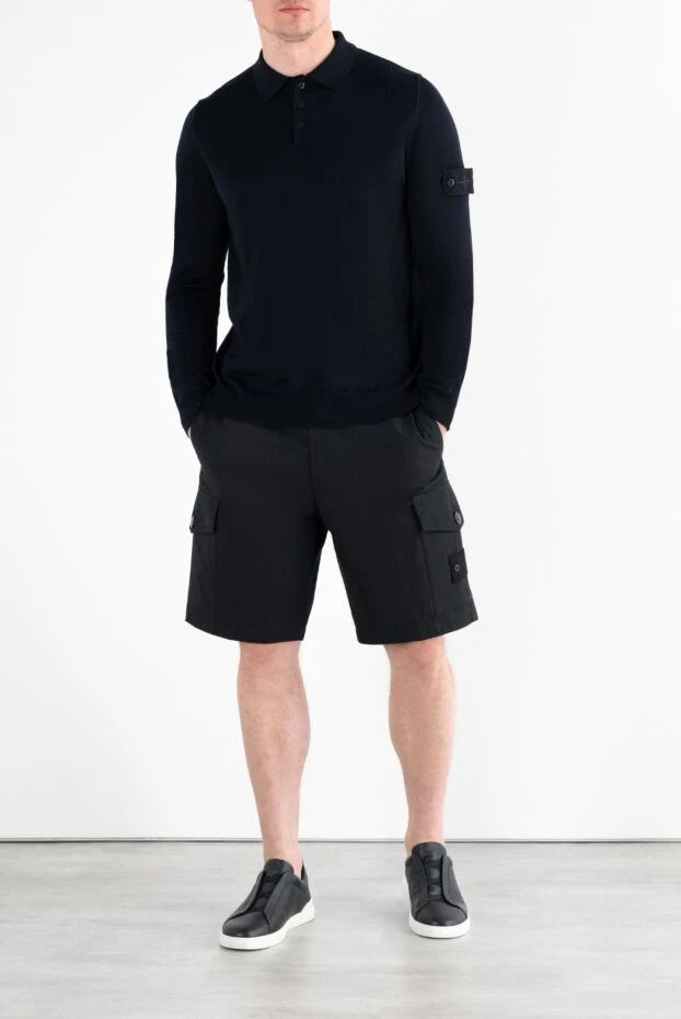Stone Island black men's canvas cargo shorts 186960 - photo 2