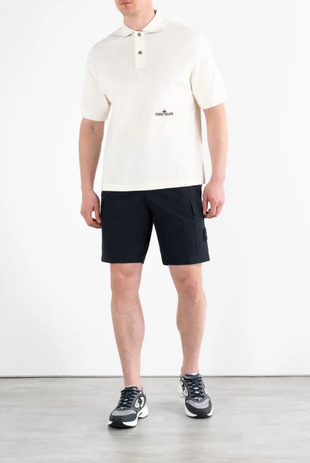 Stone Island blue shorts for men with pockets on the legs and logo 186962 - photo 2