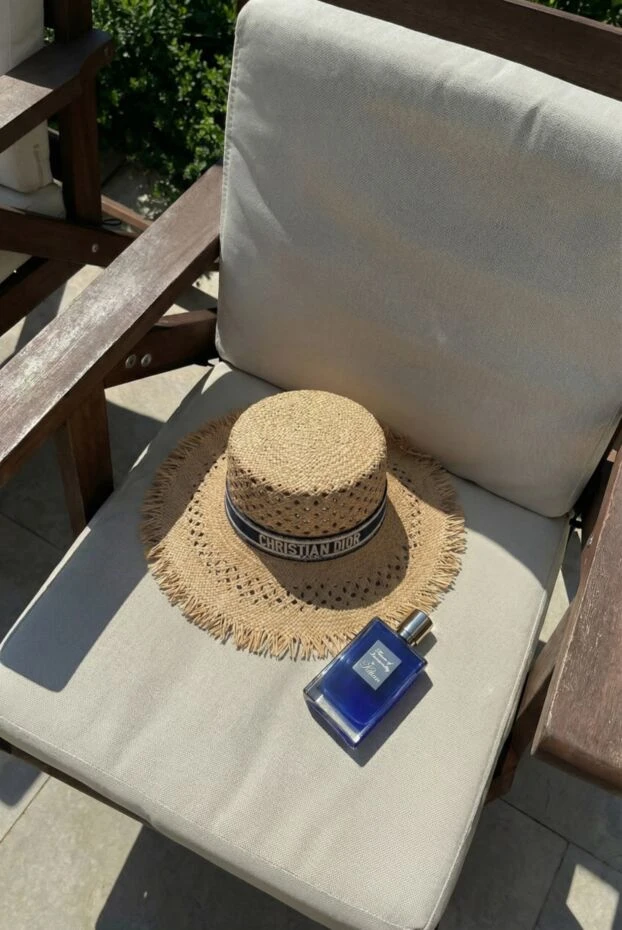 Dior солом'яний капелюх жіночий з чорною стрічкою з логотипом 187067 - фото 2