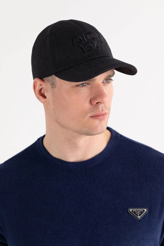Dior wool twill baseball cap with black logo embroidery 187073 - photo 2