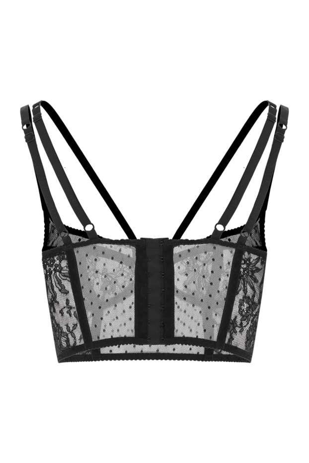 Dolce & Gabbana бюстьє у білизняному стилі з мережива з бретелями чорний 187093 - фото 2