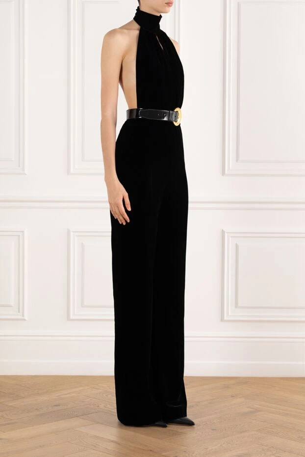 Tom Ford women's black elastic velvet jumpsuit with belt 187096 - photo 3