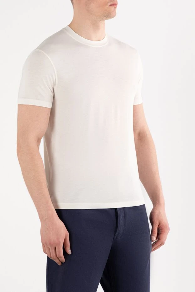 Tom Ford однотонна футболка з бавовни з ліоцеллом біла 187100 - фото 3