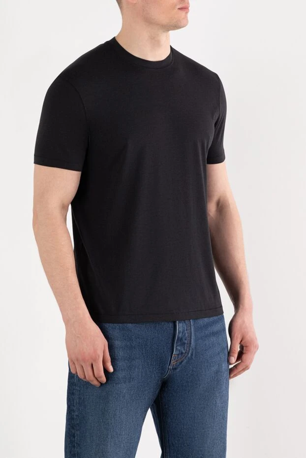 Tom Ford однотонна футболка з бавовни з ліоцеллом чорна 187101 - фото 3