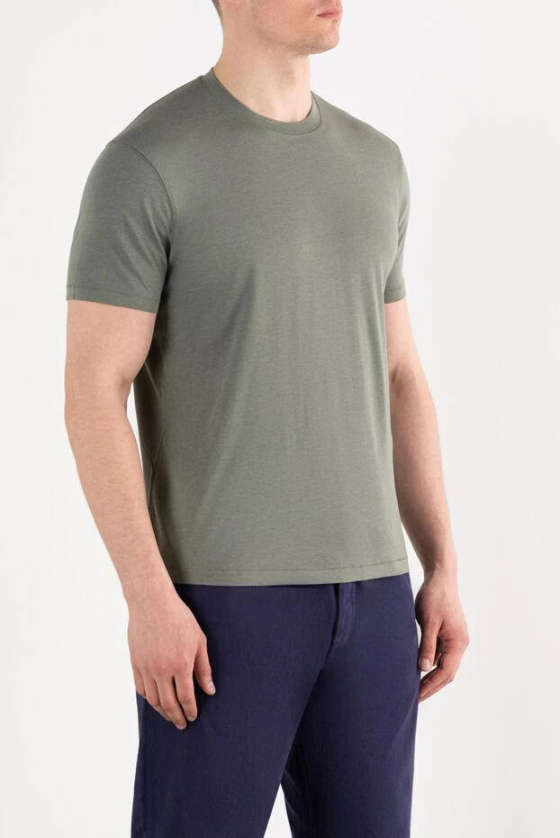 Tom Ford однотонна футболка з бавовни з ліоцеллом зелена 187102 - фото 3