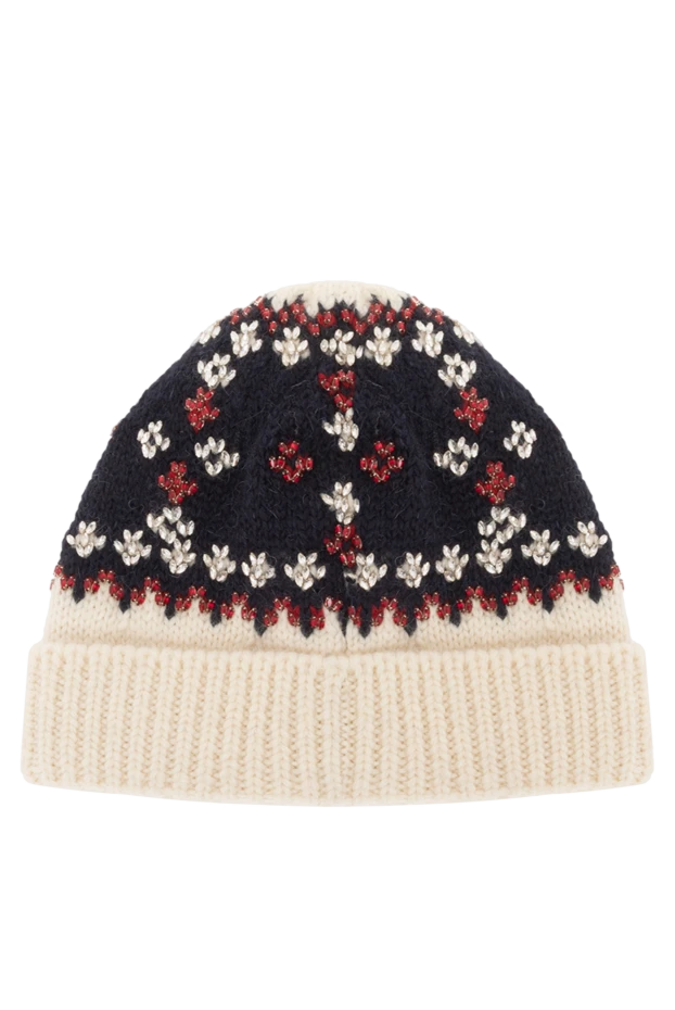 Celine fair isle embroidered wool beanie white 187135 - photo 3