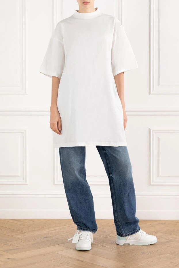 Balenciaga white long t-shirt with printed logo 187145 - photo 2