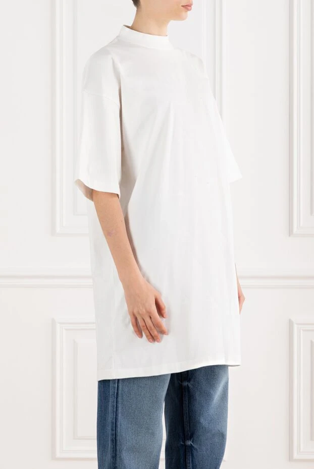 Balenciaga white long t-shirt with printed logo 187145 - photo 3