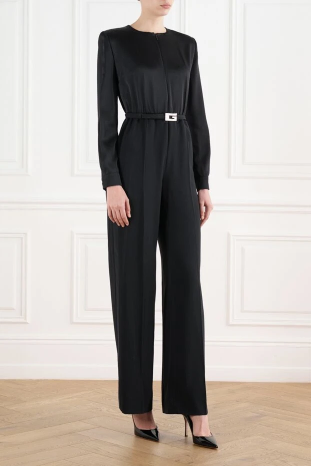 Gucci long jumpsuit with belt black for women 187154 - photo 3