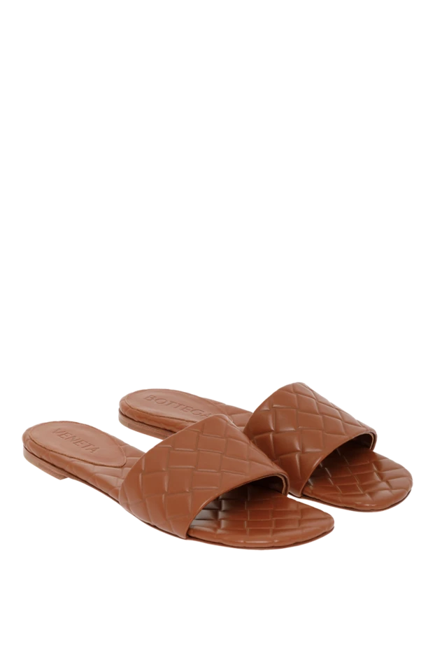 Bottega Veneta quilted leather flat sandals brown 187180 - photo 3