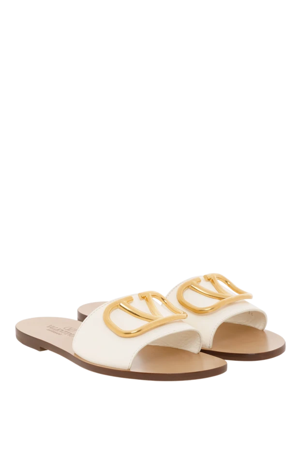 Valentino women's slides with v logo in white 187188 - photo 3
