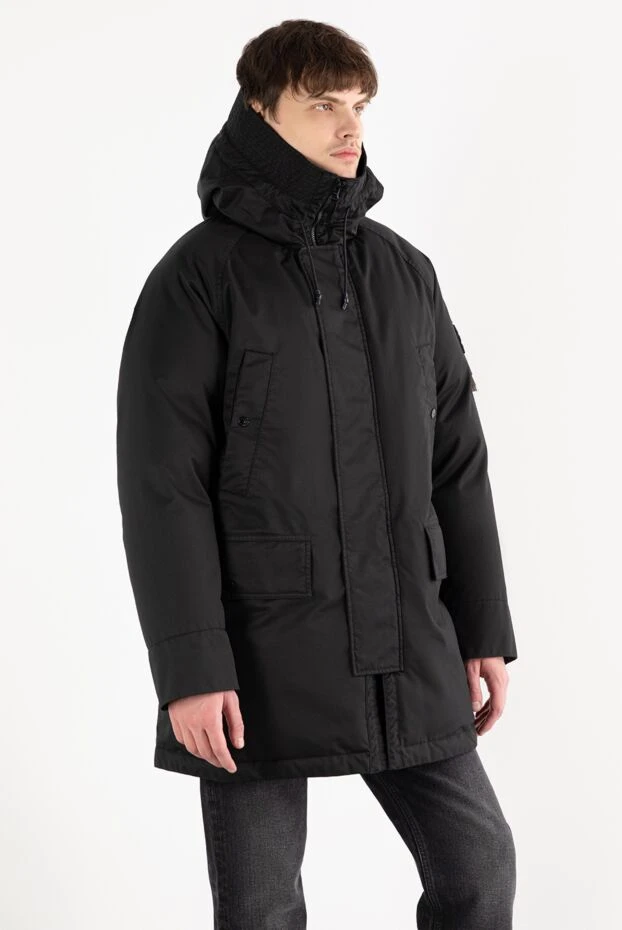 Stone Island парка с капюшоном шерстяная черная мужская 187220 - фото 3