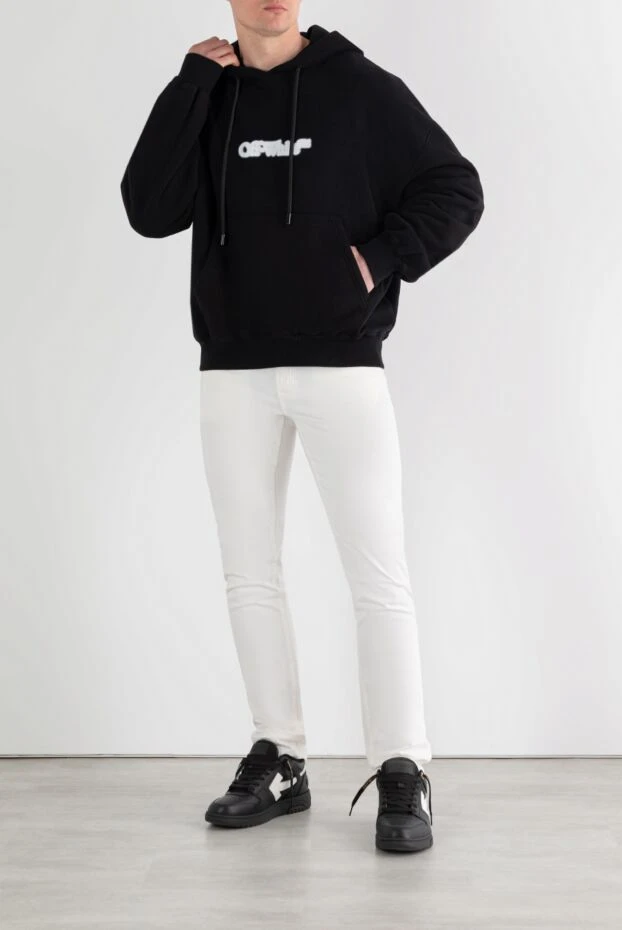 Off-White черное худи из хлопка с капюшоном на кулиске 187243 - фото 2