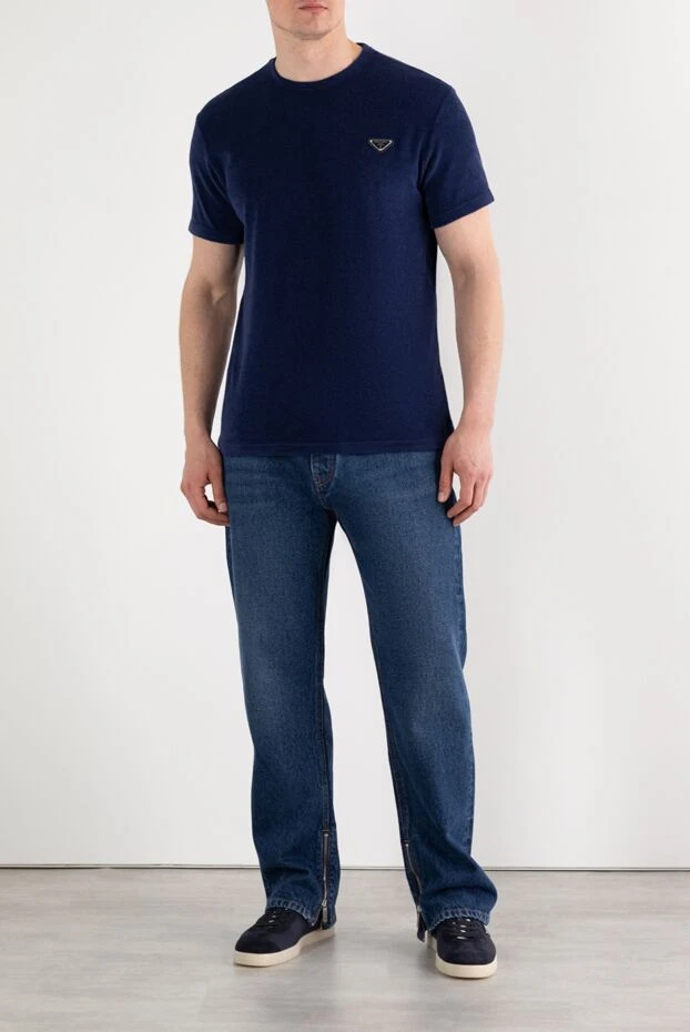 Off-White jeans with zippers on the legs, cotton denim, blue 187255 - photo 2