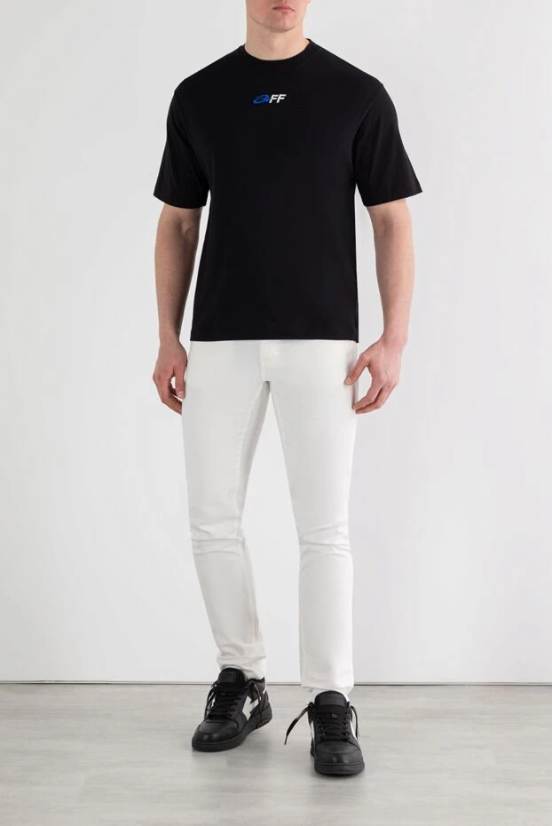 Off-White черная футболка с вышивкой логотипа exactly the opposite мужская 187262 - фото 2