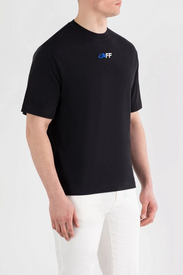 Off-White черная футболка с вышивкой логотипа exactly the opposite мужская 187262 - фото 3