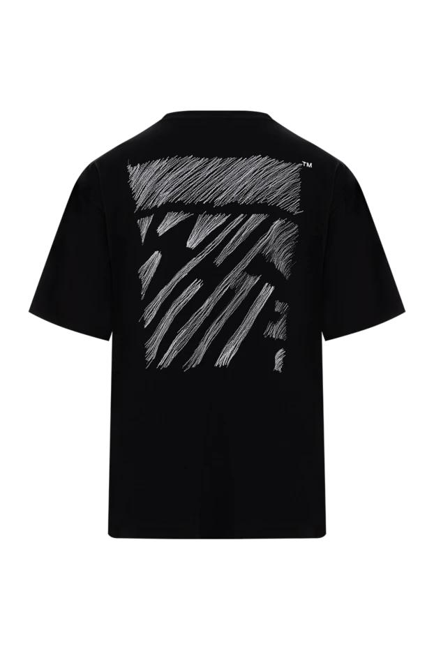 Off-White хлопковая футболка с принтом мужская черная 187264 - фото 2