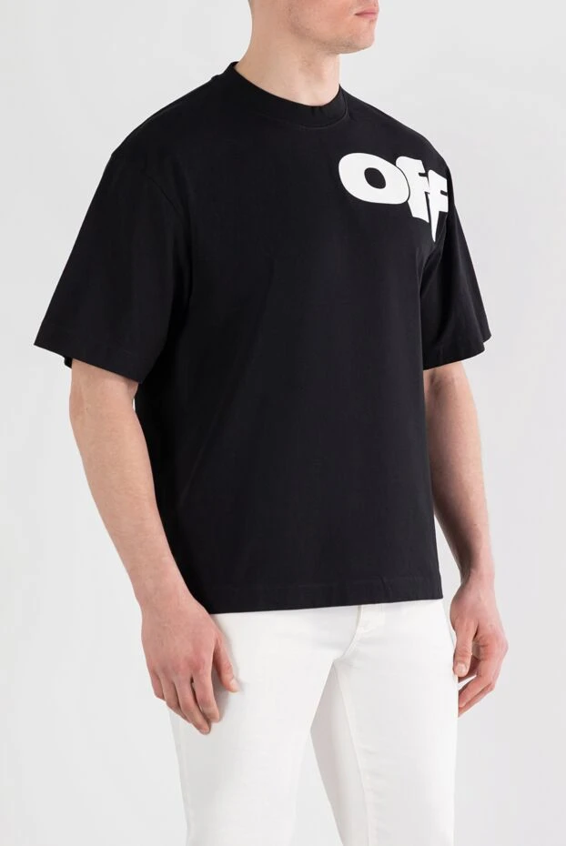 Off-White черная оверсайз футболка с контрастным принтом логотипа 187267 - фото 3