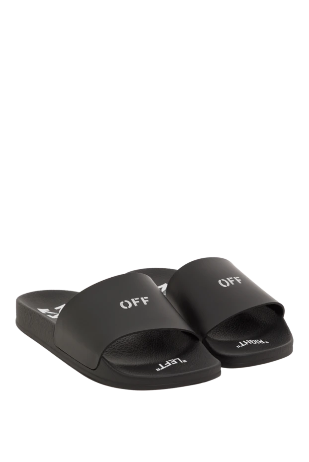 Off-White rubber black slippers for women with logo 187282 - photo 3