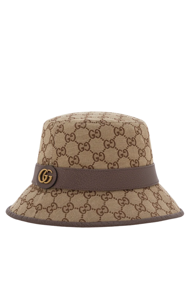Gucci monogrammed fabric fedora hat with leather trim brown 187299 - photo 3