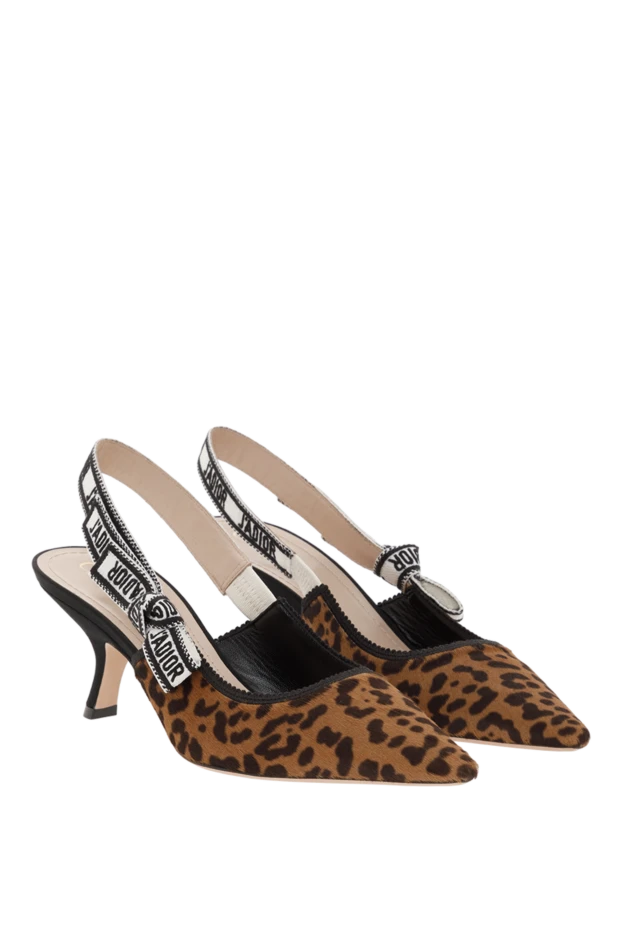 Dior brown slingback heeled pumps with logo 187316 - photo 3