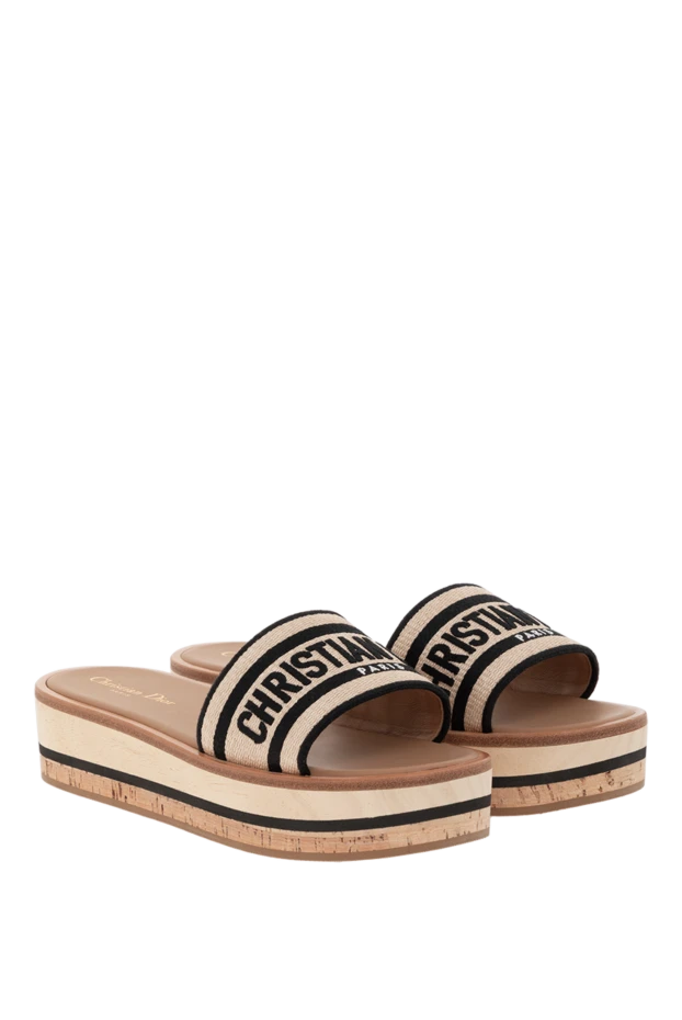 Dior beige women's slippers with logo 187320 - photo 3