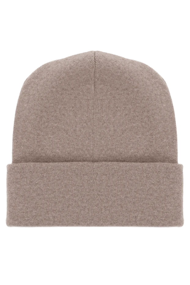 Brunello Cucinelli шапка из кашемирового трикотажа с цепочкой мониль коричневая 187344 - фото 3