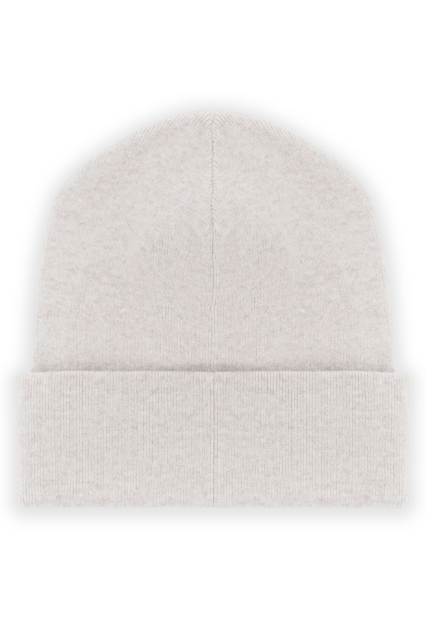 Brunello Cucinelli шапка из кашемирового трикотажа с цепочкой мониль бежевая 187346 - фото 2