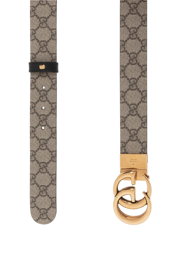 Gucci women's beige gg marmont reversible belt with monogram print 187348 - photo 2