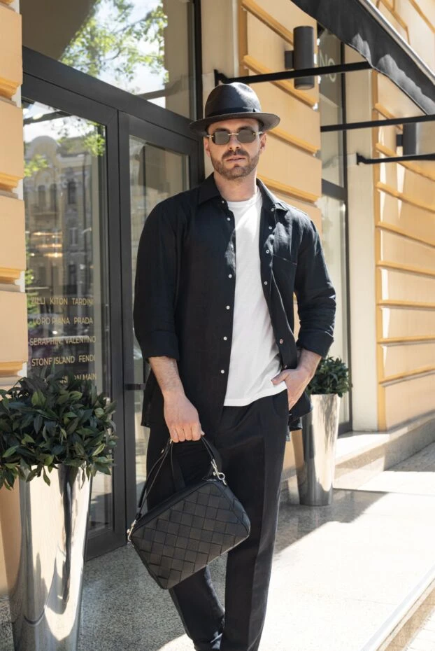 Сумка через плечо из зернистой кожи Intrecciato - фото 2