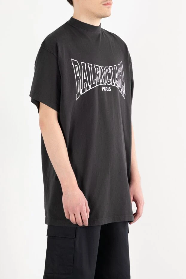 Balenciaga men's boxing oversized fit t-shirt black 187360 - photo 3
