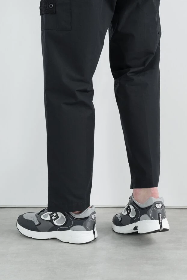 Fendi gray men's forward sneakers with logo 187363 - photo 2