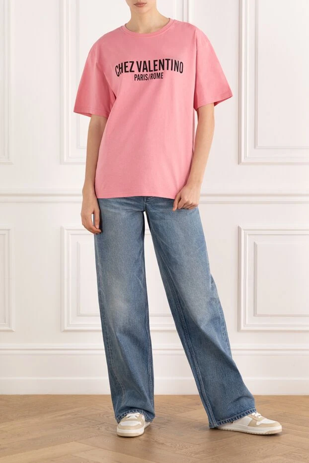 Valentino футболка из хлопка с логотипом и ребристым воротником 187388 - фото 2