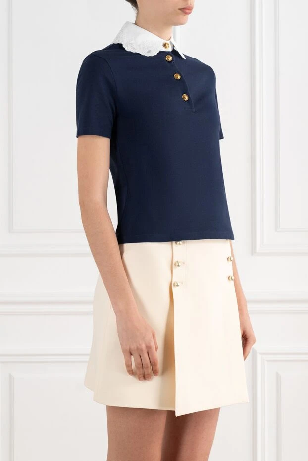 Valentino cotton blouse with embroidery blue 187392 - photo 3