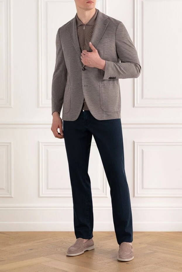 Sartoria Latorre бежевый однобортный пиджак мужской 187408 - фото 2