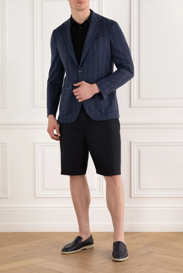 Sartoria Latorre blue men's striped single-breasted jacket 187411 - photo 2