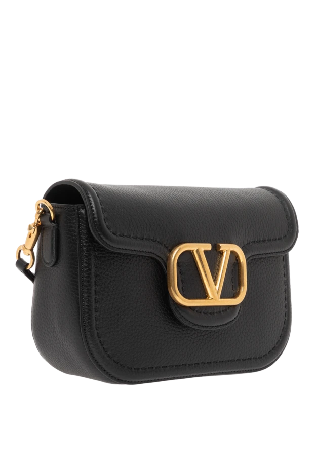 Valentino alltime grained calfskin bag with logo black 187440 - photo 3