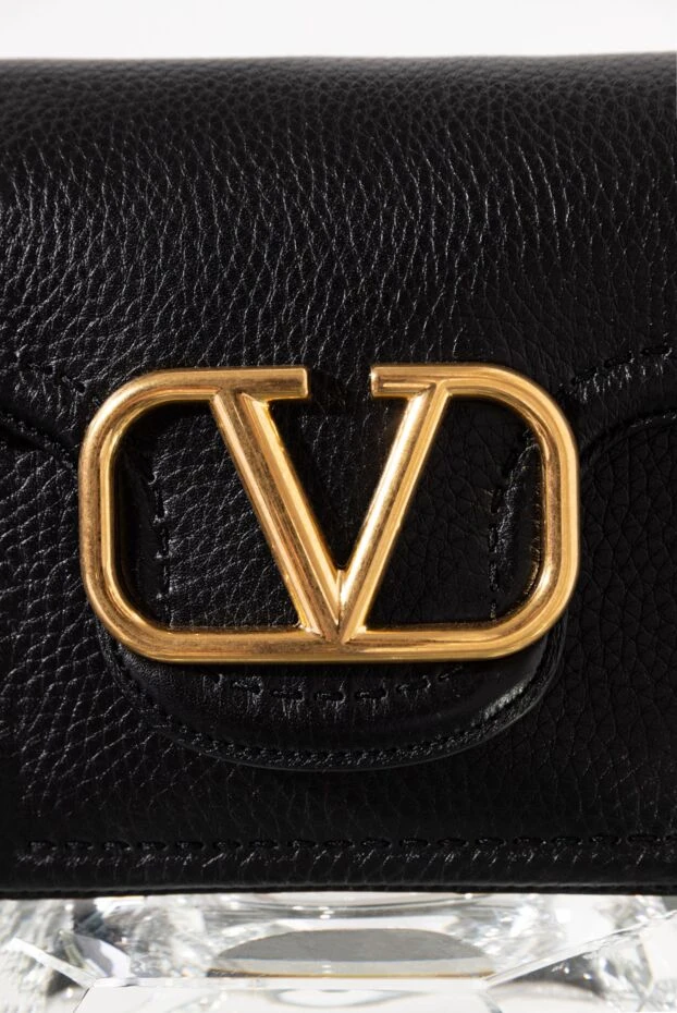 Valentino alltime grained calfskin bag with logo black 187440 - photo 2