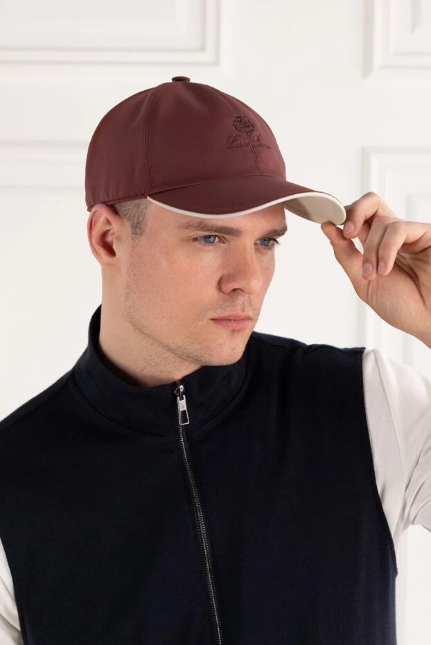 Loro Piana спортивная бейсболка с вишитым логотипом коричневая мужская 187449 - фото 2
