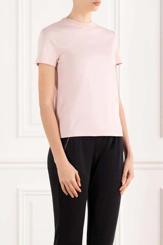 Loro Piana футболка my-t із чистого бавовняного джерсі рожева 187454 - фото 3