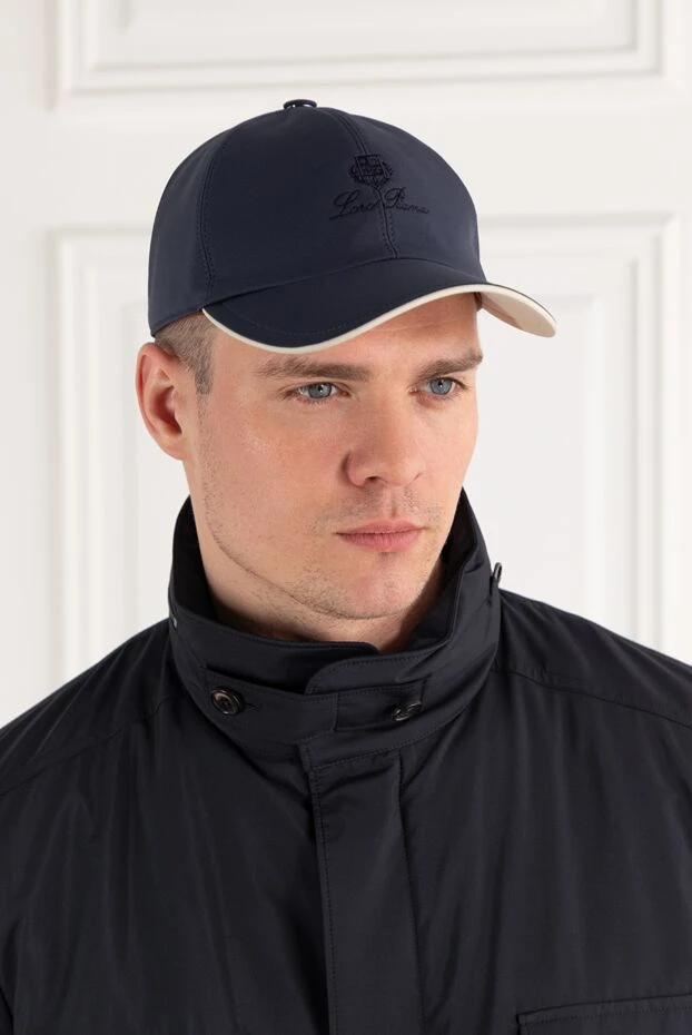 Loro Piana sports baseball cap with embroidered logo, blue, men's 187476 - photo 2
