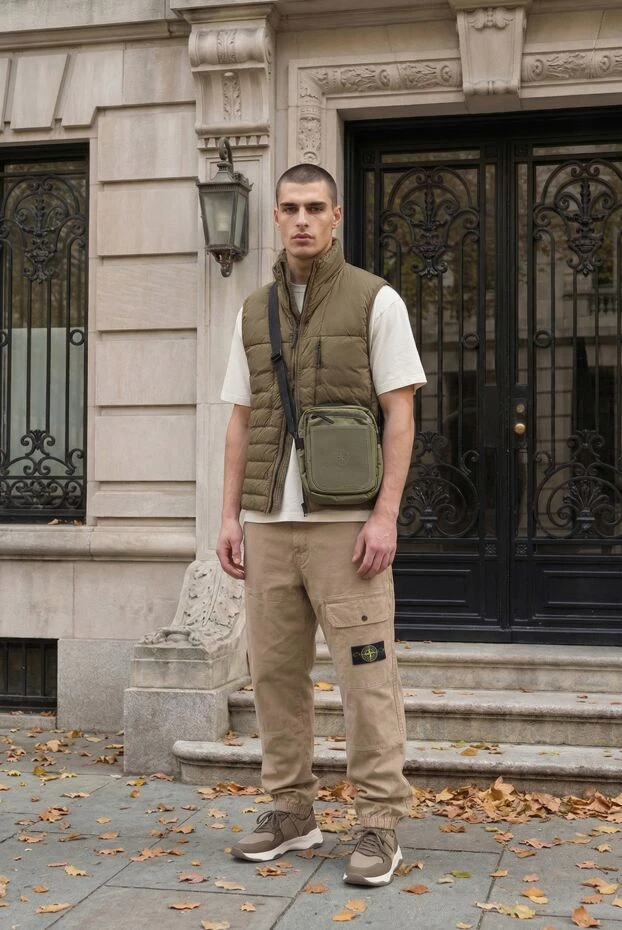 Кроссовки Shadow из трикотажа и телячьей кожи с резиновым покрытием бежевые - фото 2