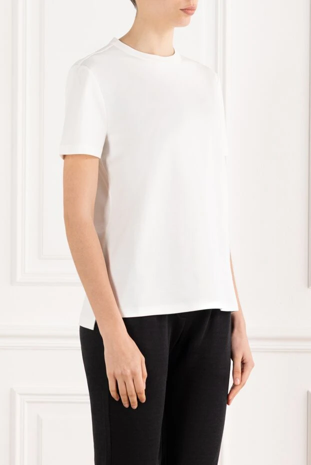 Loro Piana футболка my-t із чистого бавовняного джерсі біла 187506 - фото 3