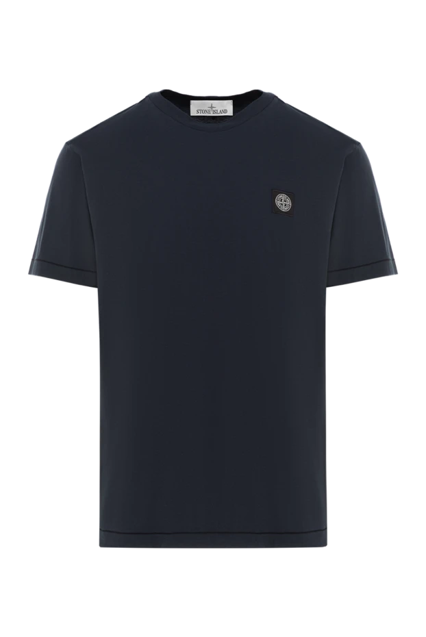 Stone Island blue cotton jersey t-shirt with compass patch 196987 - photo 1