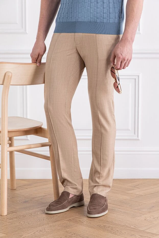 Cesare di Napoli лоферы в стиле smart casual из бархатистой замши цвета капучино 187516 - фото 2