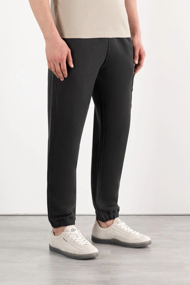 Stone Island спортивные брюки diagonal fleece old effect pocket jogger серые 187563 - фото 3